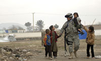 Children with a Soldier